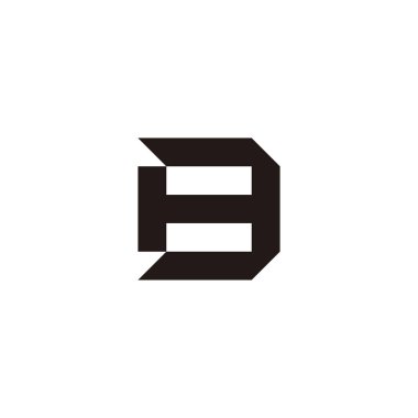 Letter HD DH H D square geometric symbol simple logo vector