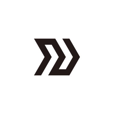 Letter ND direction geometric symbol simple logo vector