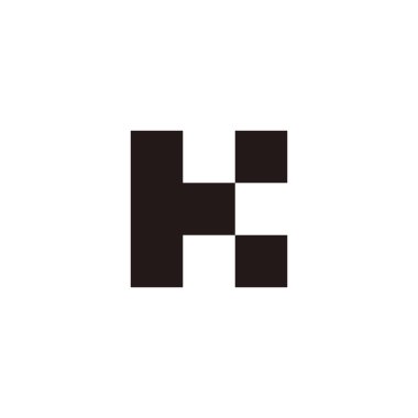 Letter TK KT T K square, dots geometric symbol simple logo vector