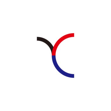 Letter VC CV V C line geometric symbol simple logo vector