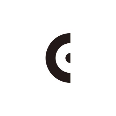 Letter C and E circle geometric symbol simple logo vector