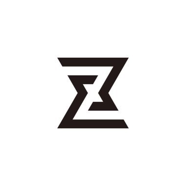 Letter E and number 3, letter Z geometric symbol simple logo vector