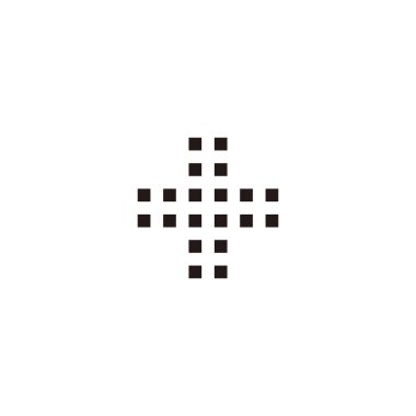 Plus, squares geometric symbol simple logo vector