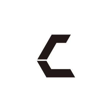 Letter rc cr r c pointer geometric symbol simple logo vector