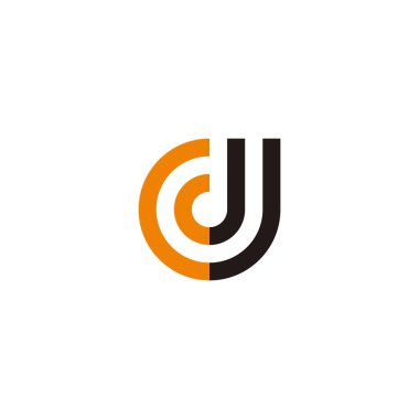 Letter C, d and J circle geometric symbol simple logo vector