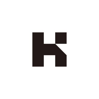 Letter hK Kh h K square, dot geometric symbol simple logo vector