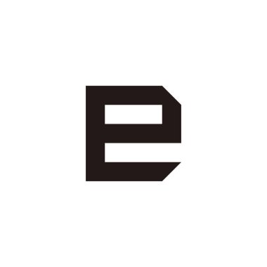 Letter eD De e D square geometric symbol simple logo vector