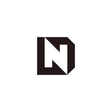 Letter DN ND D N, square geometric symbol simple logo vector