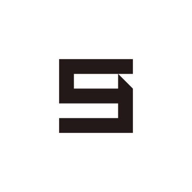 Letter S number 9 square geometric symbol simple logo vector