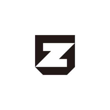 Letter GZ ZG G Z square geometric symbol simple logo vector