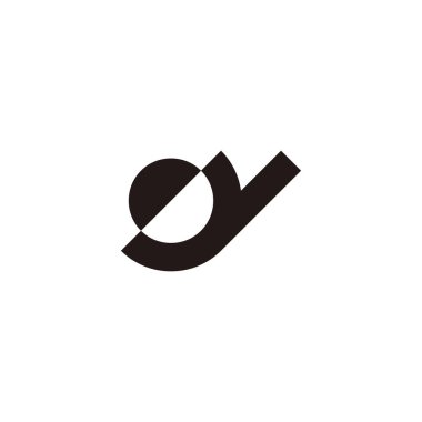Letter yd dy y d circle geometric symbol simple logo vector