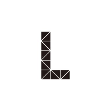 Letter L triangles geometric symbol simple logo vector