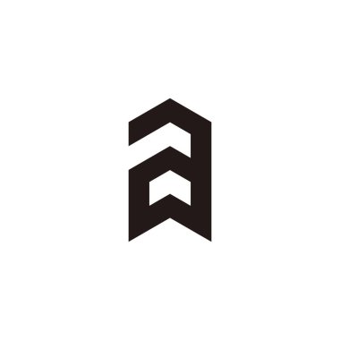 Letter a arrow geometric symbol simple logo vector