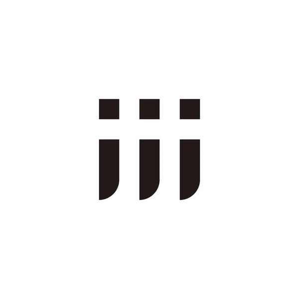 Three Letter Letter Geometric Symbol Simple Logo Vector — ストックベクタ