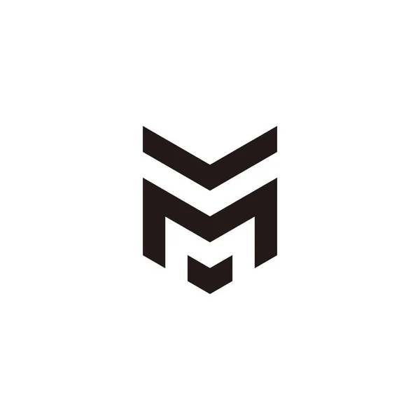 Letter M v shield geometric symbol simple logo vector