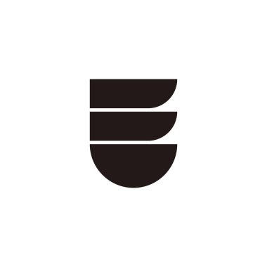 Letter E mask geometric symbol simple logo vector