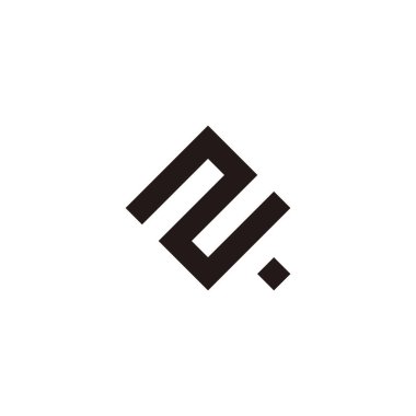 Letter NQ QN N Q square geometric symbol simple logo vector