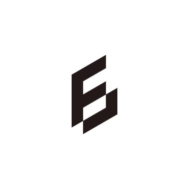 Letter F number 6 geometric symbol simple logo vector