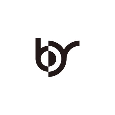 Letter b and y circle geometric symbol simple logo vector