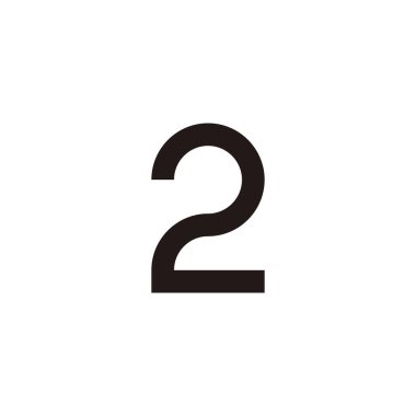 Number 2 geometric symbol simple logo vector