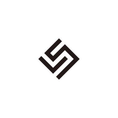 Letter VS SV V S square geometric symbol simple logo vector
