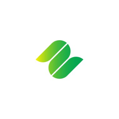 Letter N number 2 leaf geometric symbol simple logo vector