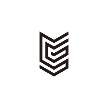 Letter S and G shield geometric symbol simple logo vector