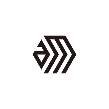 Letter a and M hexagon geometric symbol simple logo vector