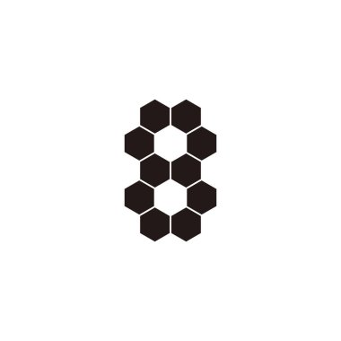 Ten hexagons number 8 geometric symbol simple logo vector