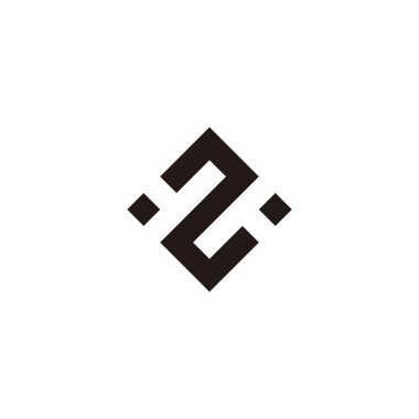 Letter Z and N square geometric symbol simple logo vector