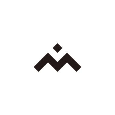 Letter M and v mountain geometric symbol simple logo vector