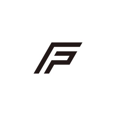 Letter r, f and p outline geometric symbol simple logo vector