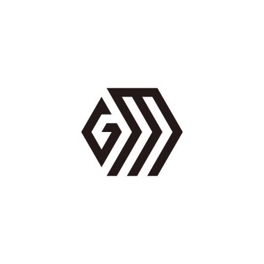 Letter G and m hexagon geometric symbol simple logo vector