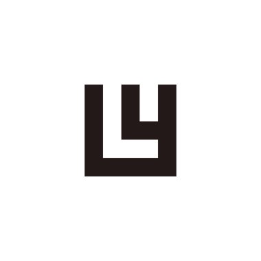 Letter L and y square geometric symbol simple logo vector