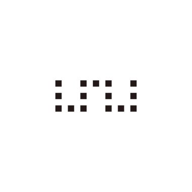 Letter w squares, square geometric symbol simple logo vector
