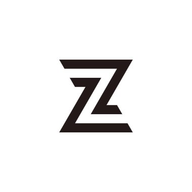 Letter Z double, outlines geometric symbol simple logo vector