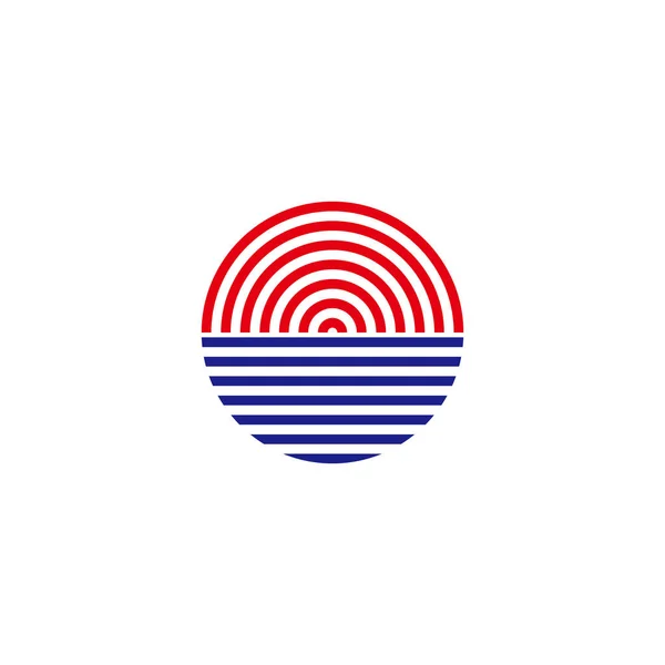 Sunset Lines Geometric Symbol Simple Logo Vector — Wektor stockowy