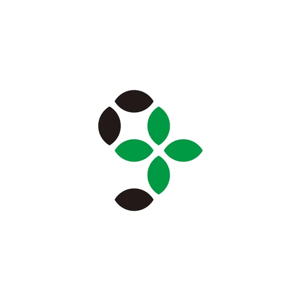 Number Leaves Geometric Symbol Simple Logo Vector — Vetor de Stock