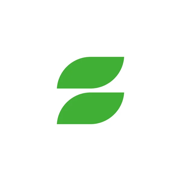 Letter Two Leaf Geometric Symbol Simple Logo Vector — Wektor stockowy