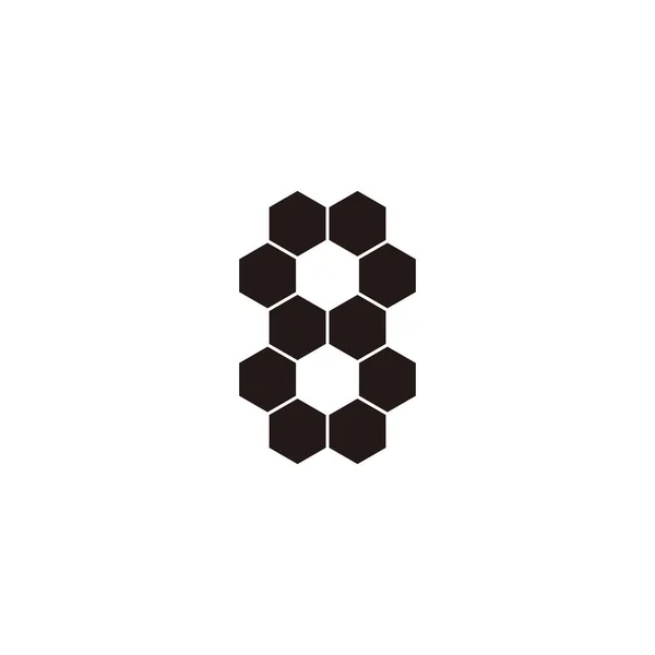 Ten Hexagons Number Geometric Symbol Simple Logo Vector — Wektor stockowy