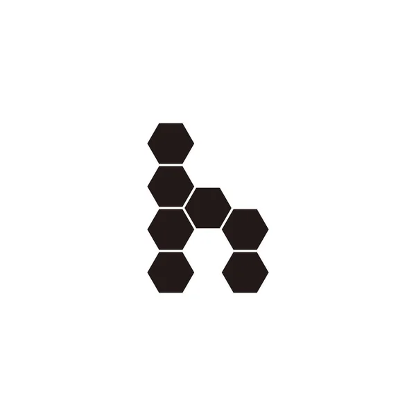 Seven Hexagons Letter Geometric Symbol Simple Logo Vector — Stockvektor