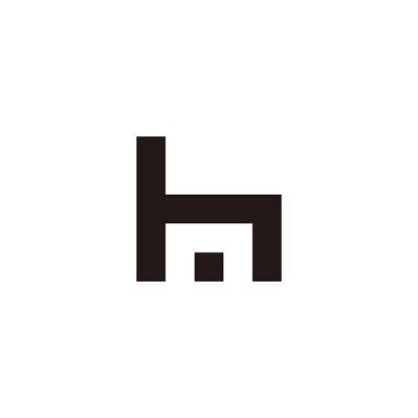 Letter h and n square geometric symbol simple logo vector