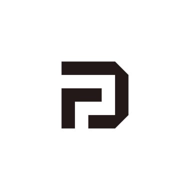 Letter r and D square geometric symbol simple logo vector
