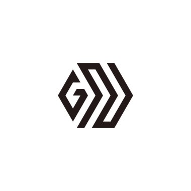 Letter G N hexagon geometric symbol simple logo vector