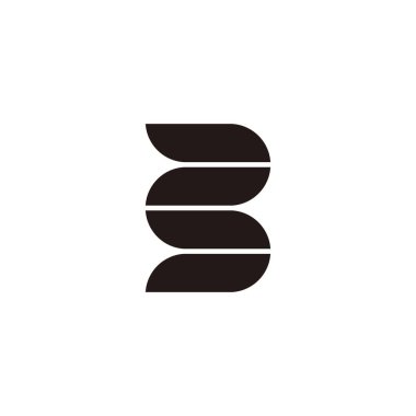 Number 3 four leaves geometric symbol simple logo vector