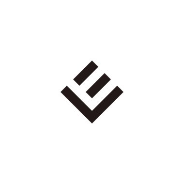 Letter V, t and E square geometric symbol simple logo vector