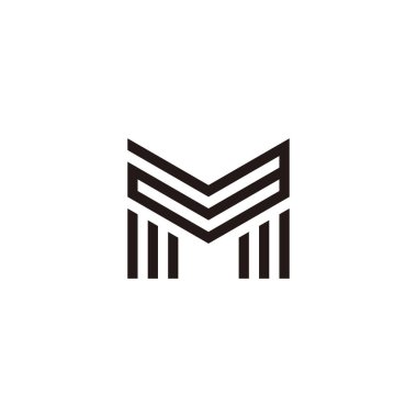 Letter Ma aM M a lines geometric symbol simple logo vector