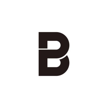 Letter B number 2 geometric symbol simple logo vector