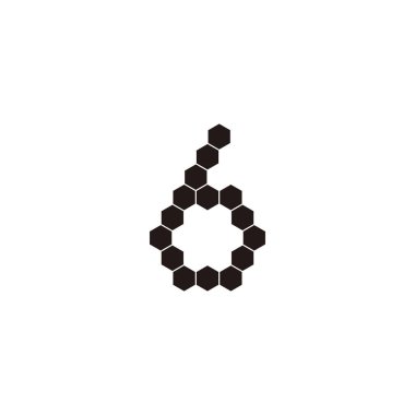 Number 6 hexagons, hexagon geometric symbol simple logo vector