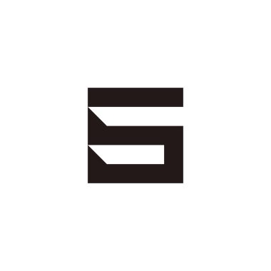 Letter Sb bS S b square, outlines geometric symbol simple logo vector